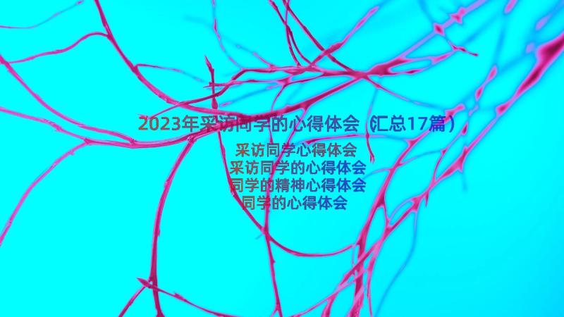 2023年采访同学的心得体会（汇总17篇）