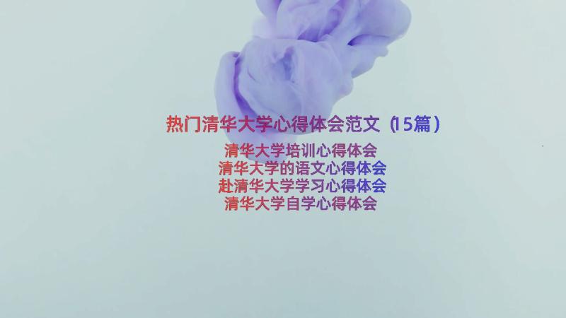 热门清华大学心得体会范文（15篇）