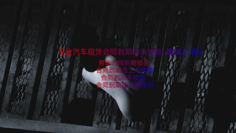 专业汽车租赁合同到期后未续签（案例23篇）