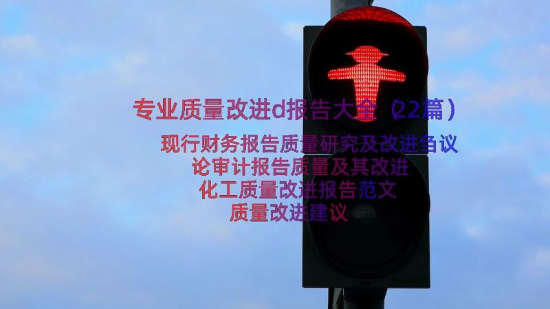 专业质量改进d报告大全（22篇）