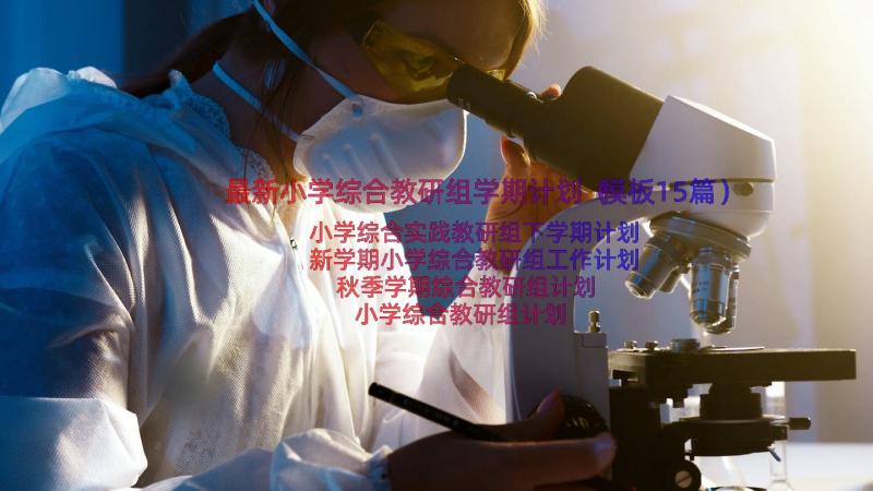 最新小学综合教研组学期计划（模板15篇）