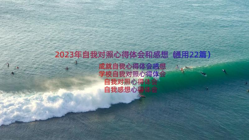 2023年自我对照心得体会和感想（通用22篇）