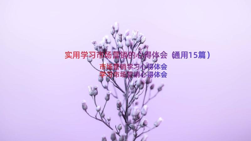 实用学习市场营销的心得体会（通用15篇）