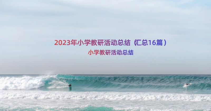 2023年小学教研活动总结（汇总16篇）