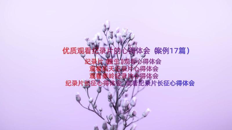 优质观看纪录片的心得体会（案例17篇）