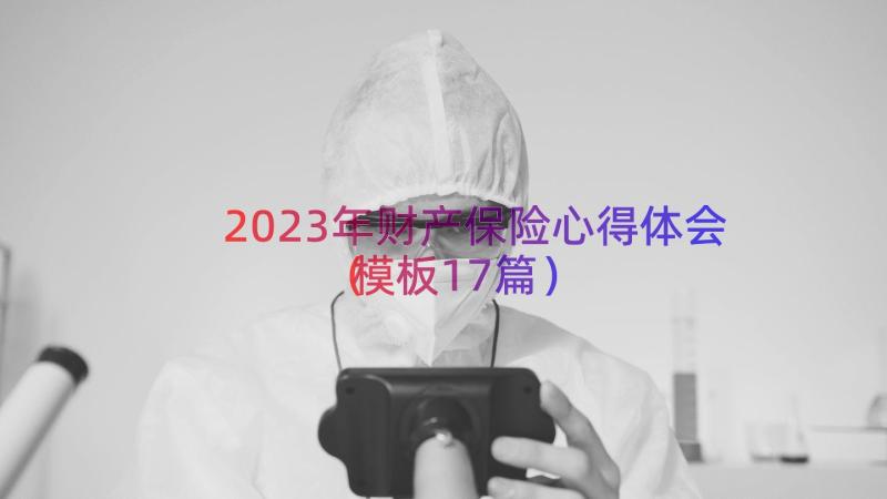 2023年财产保险心得体会（模板17篇）