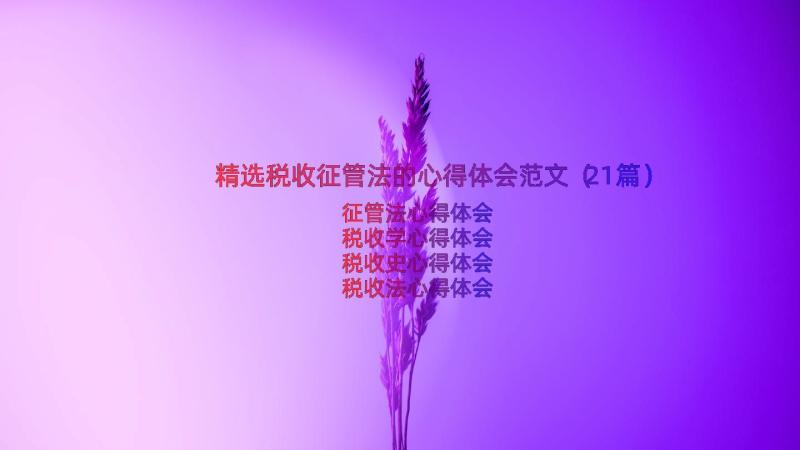 精选税收征管法的心得体会范文（21篇）