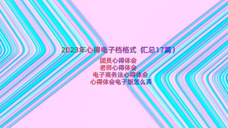 2023年心得电子档格式（汇总17篇）