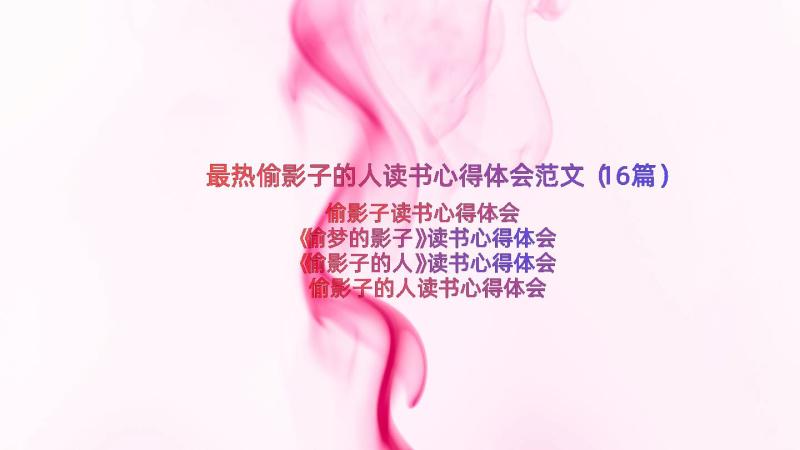 最热偷影子的人读书心得体会范文（16篇）