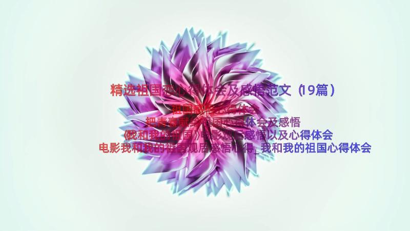 精选祖国恋心得体会及感悟范文（19篇）