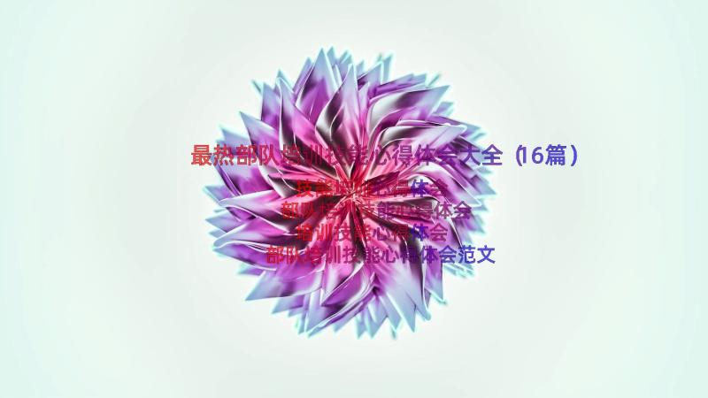 最热部队培训技能心得体会大全（16篇）