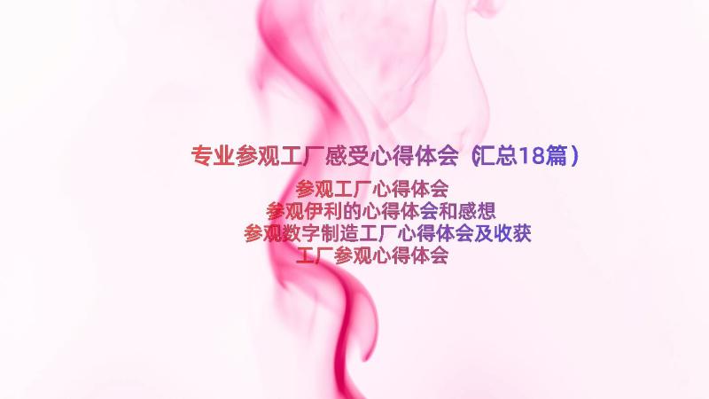 专业参观工厂感受心得体会（汇总18篇）