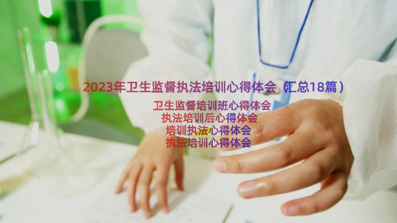 2023年卫生监督执法培训心得体会（汇总18篇）