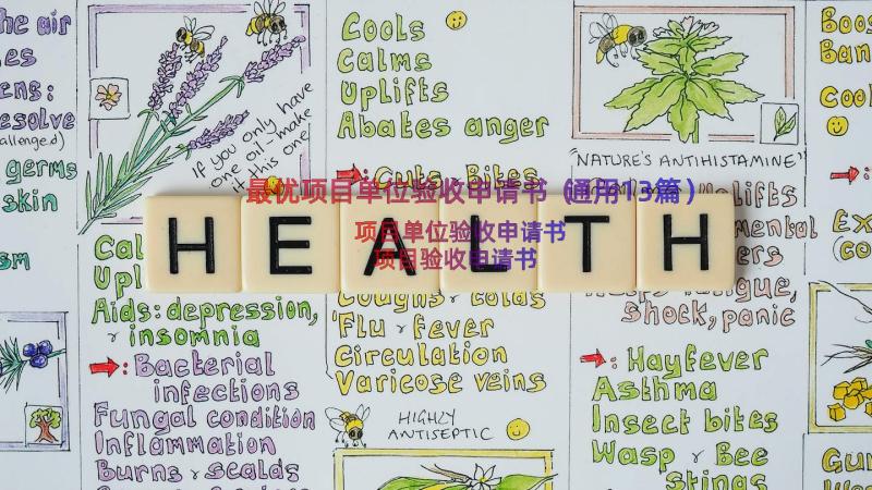 最优项目单位验收申请书（通用13篇）