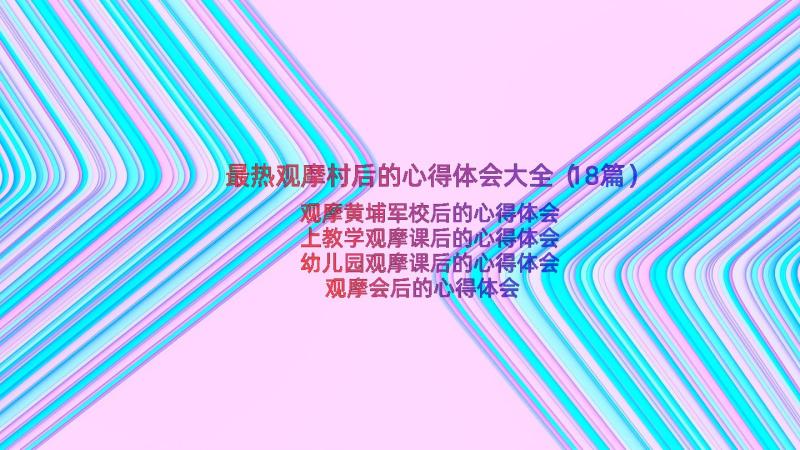 最热观摩村后的心得体会大全（18篇）