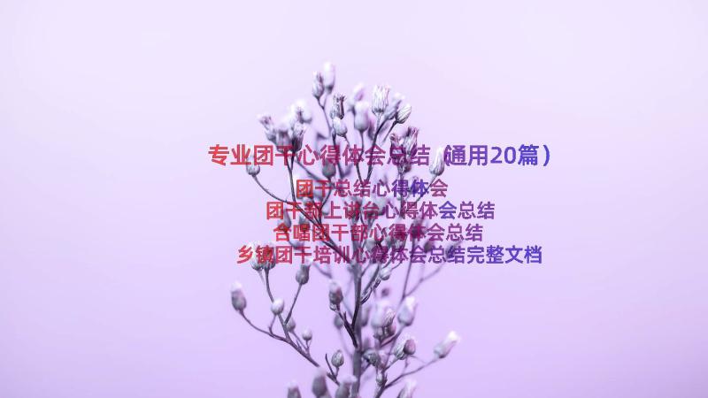 专业团干心得体会总结（通用20篇）