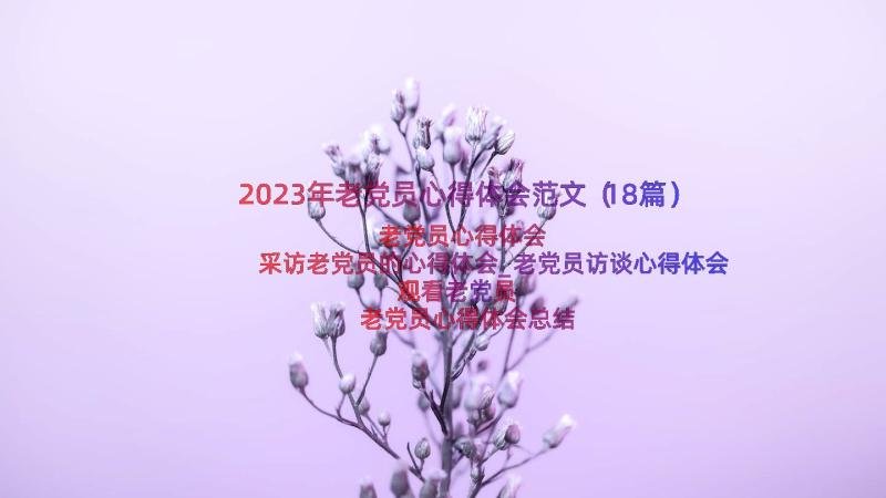 2023年老党员心得体会范文（18篇）