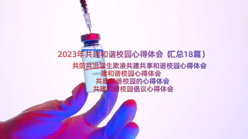 2023年共建和谐校园心得体会（汇总18篇）