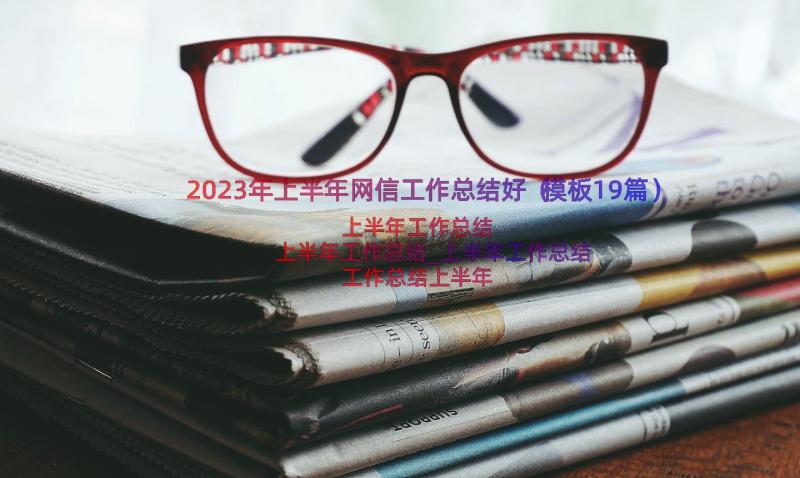 2023年上半年网信工作总结好（模板19篇）