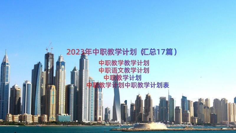 2023年中职教学计划（汇总17篇）