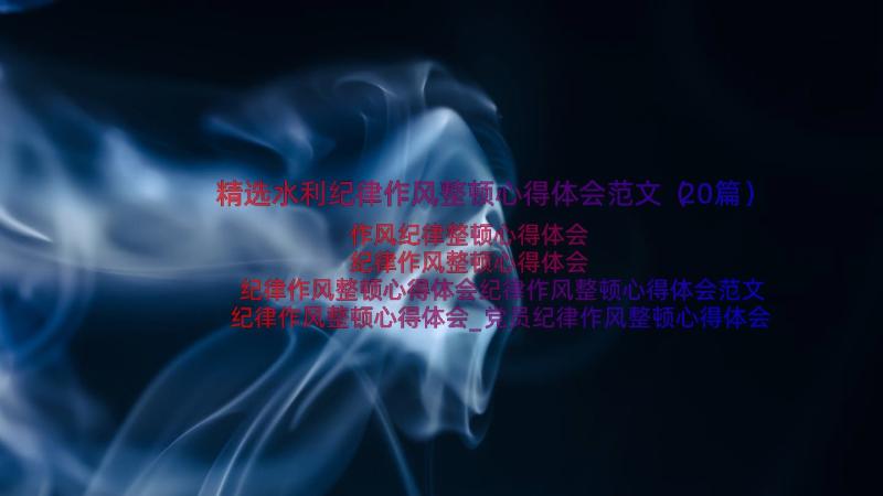 精选水利纪律作风整顿心得体会范文（20篇）