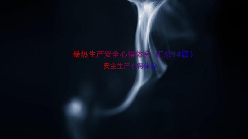 最热生产安全心得体会（汇总14篇）