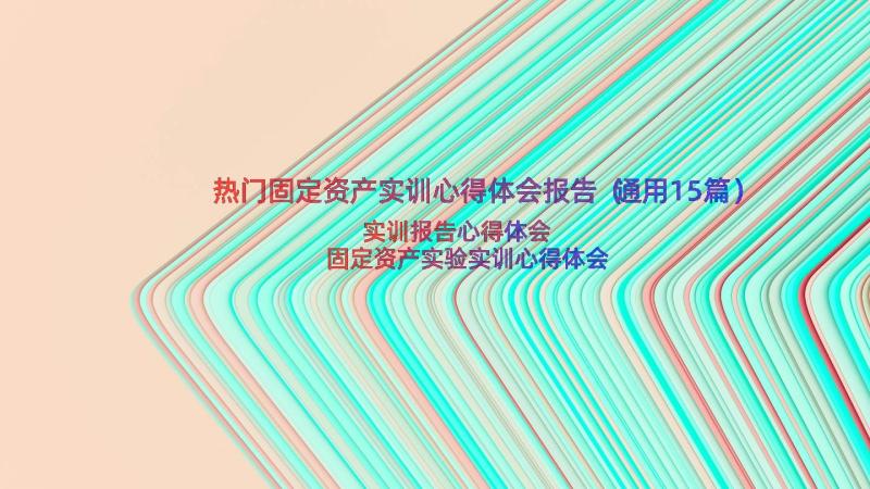 热门固定资产实训心得体会报告（通用15篇）