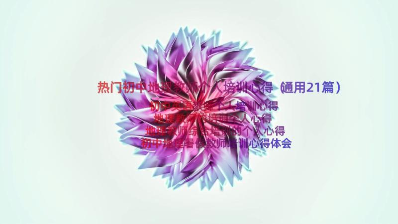 热门初中地理教师个人培训心得（通用21篇）