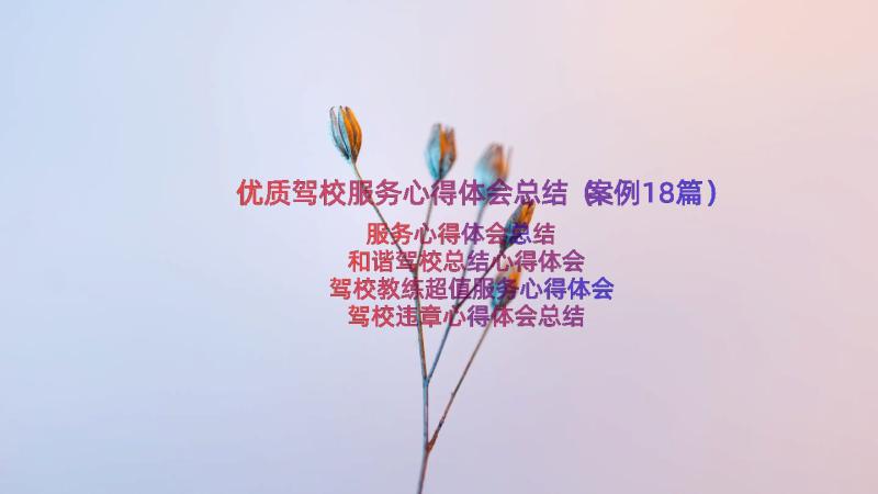 优质驾校服务心得体会总结（案例18篇）