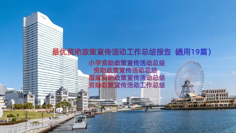 最优资助政策宣传活动工作总结报告（通用19篇）