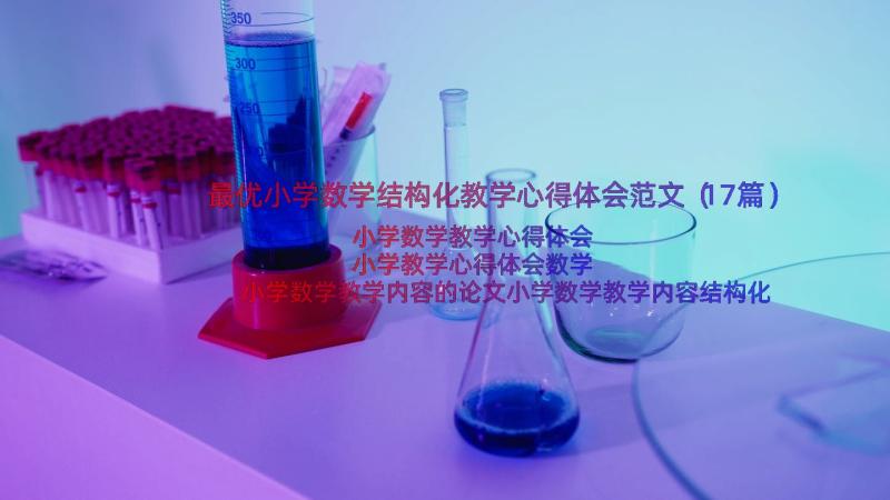 最优小学数学结构化教学心得体会范文（17篇）