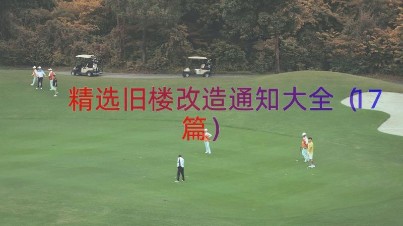 精选旧楼改造通知大全（17篇）