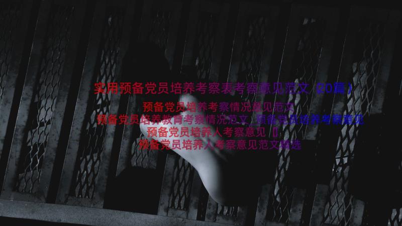 实用预备党员培养考察表考察意见范文（20篇）