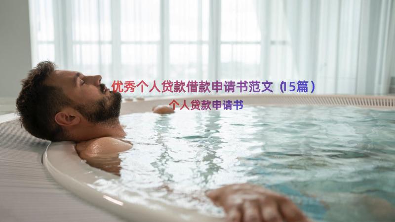 优秀个人贷款借款申请书范文（15篇）