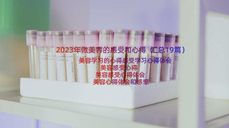 2023年做美容的感受和心得（汇总19篇）