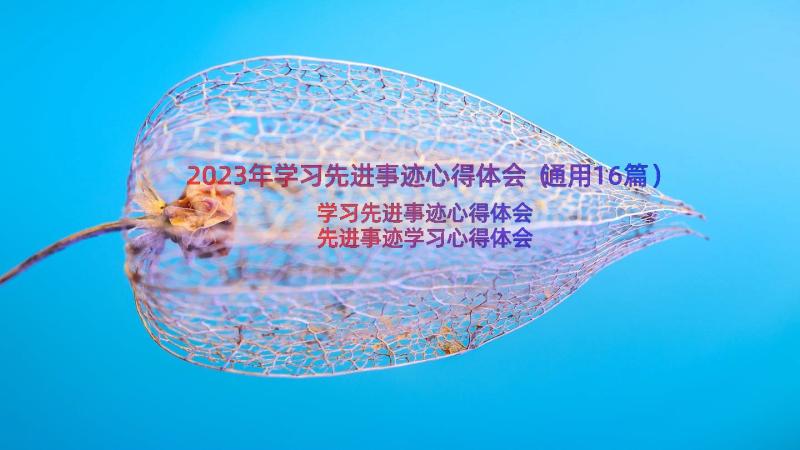 2023年学习先进事迹心得体会（通用16篇）