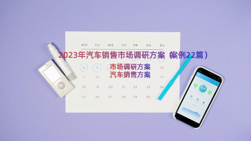 2023年汽车销售市场调研方案（案例22篇）