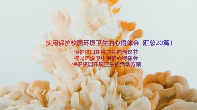 实用保护校园环境卫生的心得体会（汇总20篇）