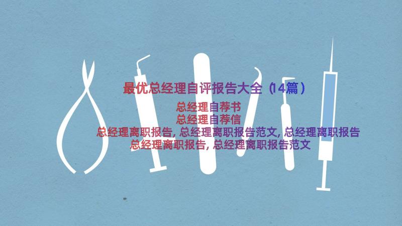 最优总经理自评报告大全（14篇）