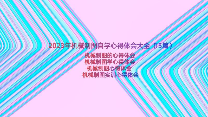 2023年机械制图自学心得体会大全（15篇）