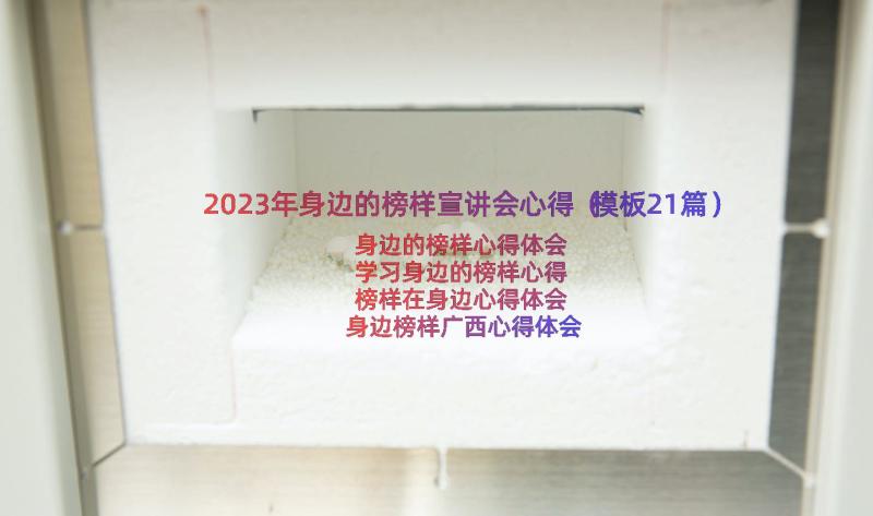 2023年身边的榜样宣讲会心得（模板21篇）