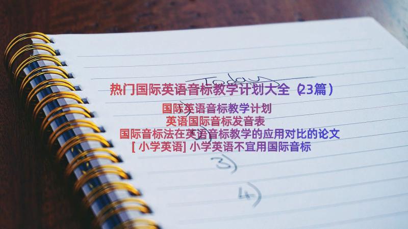 热门国际英语音标教学计划大全（23篇）