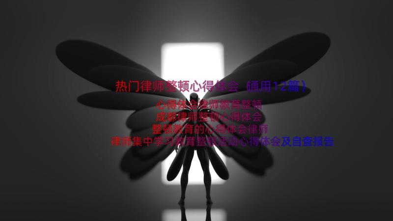 热门律师整顿心得体会（通用12篇）