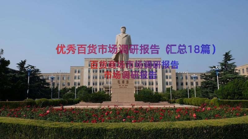 优秀百货市场调研报告（汇总18篇）