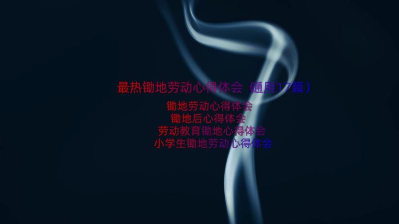 最热锄地劳动心得体会（通用17篇）