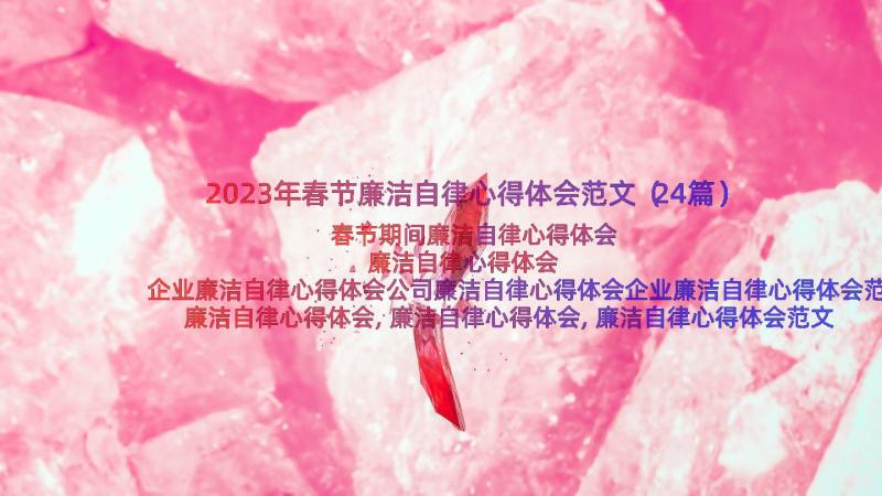 2023年春节廉洁自律心得体会范文（24篇）