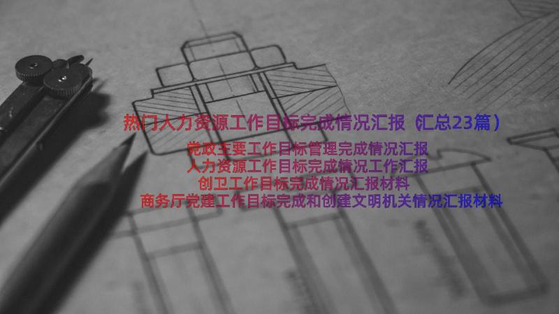 热门人力资源工作目标完成情况汇报（汇总23篇）