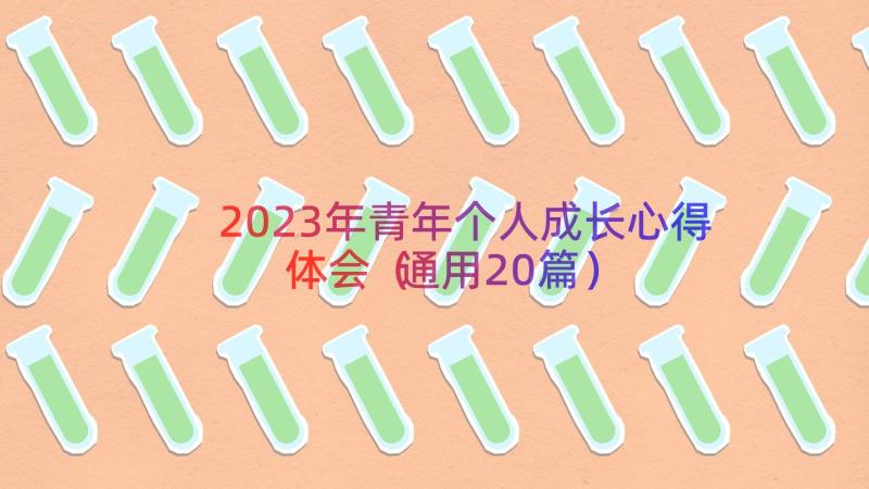 2023年青年个人成长心得体会（通用20篇）