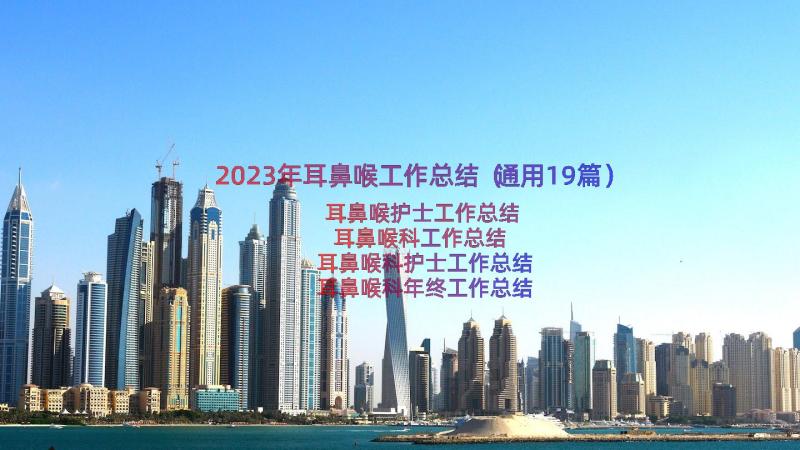 2023年耳鼻喉工作总结（通用19篇）