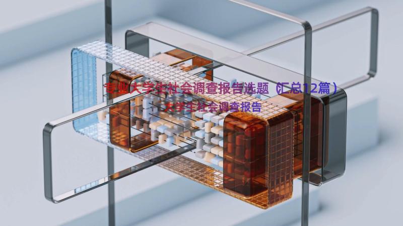 专业大学生社会调查报告选题（汇总12篇）